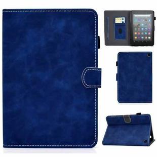 For Amazon Kindle Fire 7 2022 Cowhide Texture Smart Leather Tablet Case(Blue)