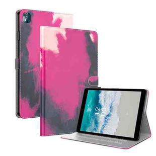 For Nokia T10 Watercolor Pattern Flip Leather Tablet Case(Berry Color)