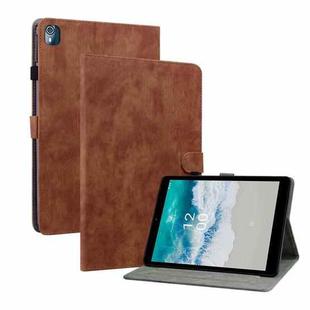 For Nokia T10 Tiger Pattern PU Tablet Case(Brown)