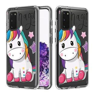 For Galaxy S20 2 In 1 PC + TPU Card Pattern Transparent Protective Case(Star Unicorn)