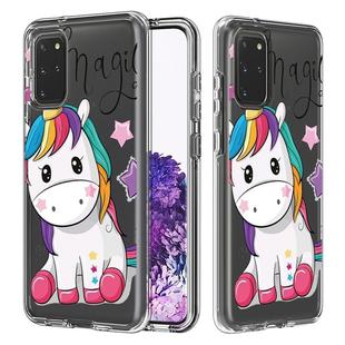 For Galaxy S20+ 2 In 1 PC + TPU Card Pattern Transparent Protective Case(Star Unicorn)