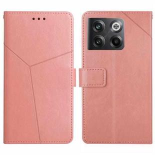 For OnePlus 10T / Ace Pro HT01 Y-shaped Pattern Flip Leather Phone Case(Pink)