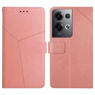 For OPPO Reno8 Pro+ / Reno8 Pro HT01 Y-shaped Pattern Flip Leather Phone Case(Pink)