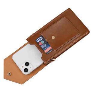 Leather Phone Case Crossbody Wallet Bag(Brown)