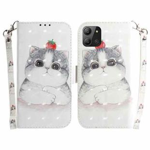 For Infinix Hot 11 2022 3D Colored Horizontal Flip Leather Phone Case(Cute Cat)