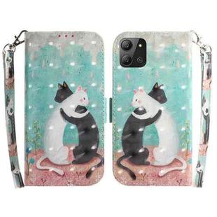 For Infinix Hot 11 2022 3D Colored Horizontal Flip Leather Phone Case(Black White Cat)