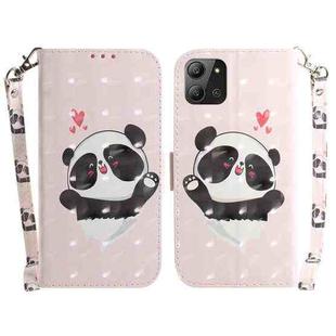 For Infinix Hot 11 2022 3D Colored Horizontal Flip Leather Phone Case(Heart Panda)