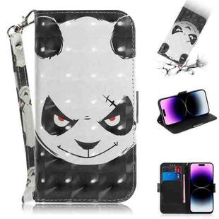 For iPhone 14 Pro 3D Colored Horizontal Flip Leather Phone Case(Angry Bear)