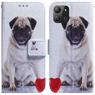 For Infinix Hot 11 2022 Coloured Drawing Leather Phone Case(Pug)