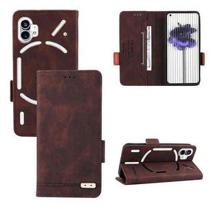 For Nothing Phone 1 Magnetic Clasp Flip Leather Phone Case(Brown)