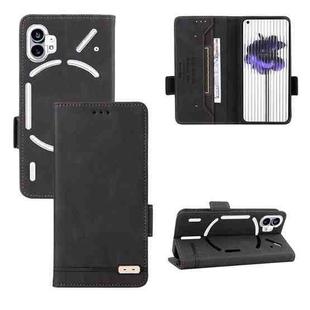 For Nothing Phone 1 Magnetic Clasp Flip Leather Phone Case(Black)