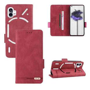 For Nothing Phone 1 Magnetic Clasp Flip Leather Phone Case(Red)
