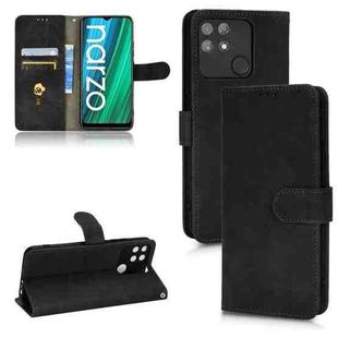 For Realme Narzo 50A Skin Feel Magnetic Flip Leather Phone Case(Black)
