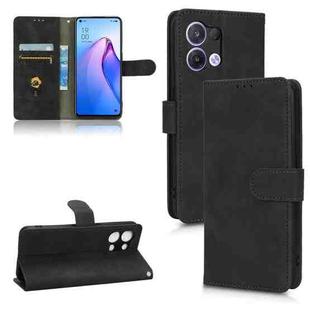 For OPPO Reno8 5G Skin Feel Magnetic Flip Leather Phone Case(Black)