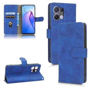 For OPPO Reno8 5G Skin Feel Magnetic Flip Leather Phone Case(Blue)