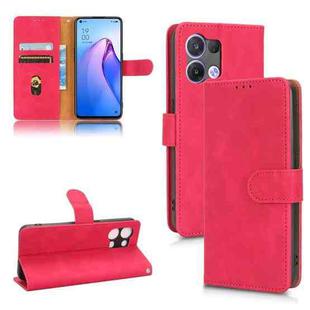 For OPPO Reno8 5G Skin Feel Magnetic Flip Leather Phone Case(Rose Red)
