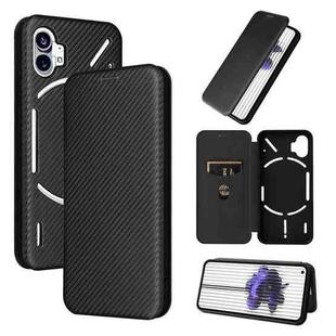 For Nothing Phone 1 Carbon Fiber Texture Flip Leather Phone Case(Black)