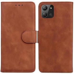 For Infinix Hot 11 2022 Skin Feel Pure Color Flip Leather Phone Case(Brown)