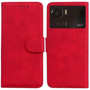 For Infinix Note 12 VIP Skin Feel Pure Color Flip Leather Phone Case(Red)