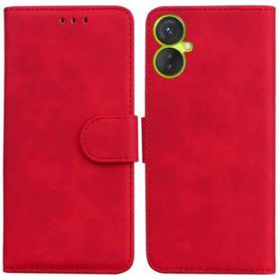 For Tecno Spark 9 Pro Skin Feel Pure Color Flip Leather Phone Case(Red)