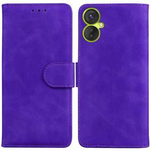 For Tecno Spark 9 Pro Skin Feel Pure Color Flip Leather Phone Case(Purple)