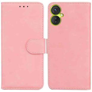For Tecno Spark 9 Pro Skin Feel Pure Color Flip Leather Phone Case(Pink)
