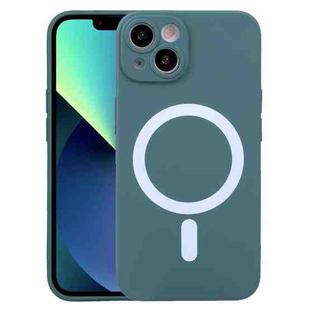 For iPhone 14 Plus Liquid Silicone Magsafe Phone Case (Dark Green)