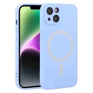 For iPhone 14 Plus Liquid Silicone Magsafe Phone Case (Light Blue)