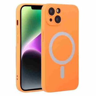 For iPhone 14 Plus Liquid Silicone Magsafe Phone Case (Orange)