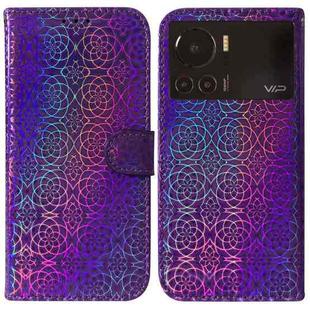 For Infinix Note 12 VIP Colorful Magnetic Buckle Leather Phone Case(Purple)