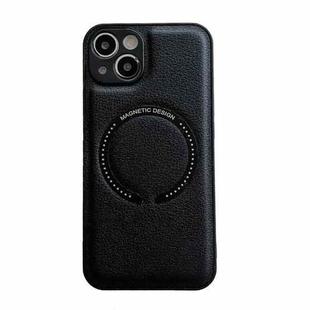 For iPhone 14 Litchi Texture Magsafe Magnetic Phone Case (Black)