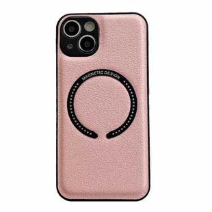 For iPhone 11 Pro Max Litchi Texture Magsafe Magnetic Phone Case (Pink)