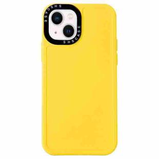 For iPhone 14 Black Lens Frame TPU Phone Case (Yellow)