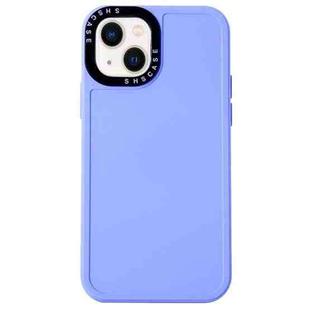 For iPhone 14 Black Lens Frame TPU Phone Case (Purple)