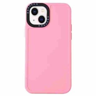 For iPhone 14 Black Lens Frame TPU Phone Case (Pink)