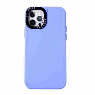 For iPhone 14 Pro Max Black Lens Frame TPU Phone Case (Purple)