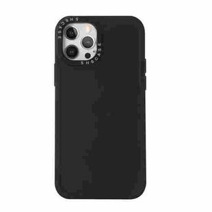 For iPhone 12 Black Lens Frame TPU Phone Case(Black)