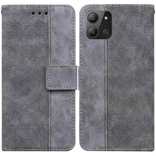 For Infinix Hot 11 2022 Geometric Embossed Leather Phone Case(Grey)