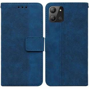 For Infinix Hot 11 2022 Geometric Embossed Leather Phone Case(Blue)