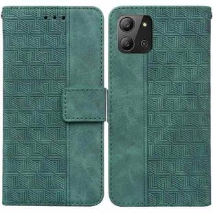 For Infinix Hot 11 2022 Geometric Embossed Leather Phone Case(Green)