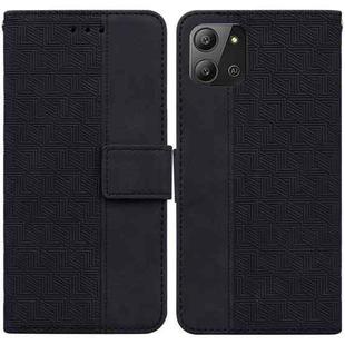 For Infinix Hot 11 2022 Geometric Embossed Leather Phone Case(Black)