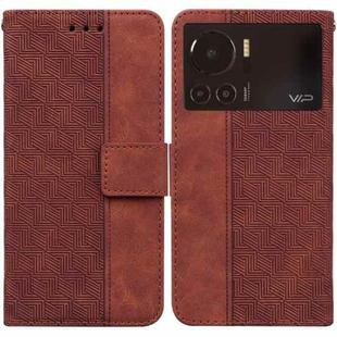 For Infinix Note 12 VIP Geometric Embossed Leather Phone Case(Brown)