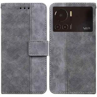 For Infinix Note 12 VIP Geometric Embossed Leather Phone Case(Grey)