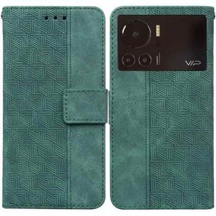 For Infinix Note 12 VIP Geometric Embossed Leather Phone Case(Green)