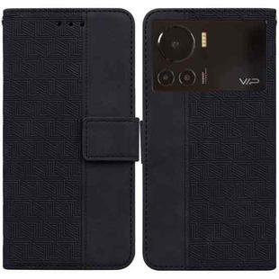 For Infinix Note 12 VIP Geometric Embossed Leather Phone Case(Black)