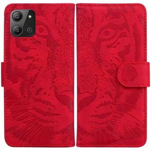 For Infinix Hot 11 2022 Tiger Embossing Pattern Horizontal Flip Leather Phone Case(Red)
