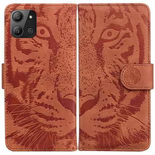 For Infinix Hot 11 2022 Tiger Embossing Pattern Horizontal Flip Leather Phone Case(Brown)