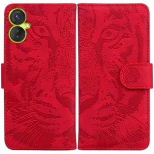 For Tecno Spark 9 Pro Tiger Embossing Pattern Horizontal Flip Leather Phone Case(Red)