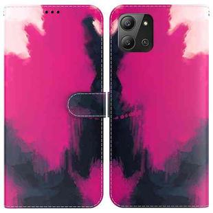 For Infinix Hot 11 2022 Watercolor Pattern Horizontal Flip Leather Phone Case(Berry Color)