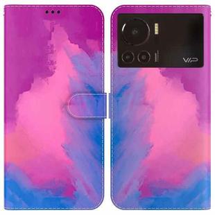 For Infinix Note 12 VIP Watercolor Pattern Horizontal Flip Leather Phone Case(Purple Red)
